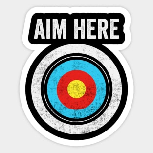 Aim Here Dartboard Bullseye Sticker